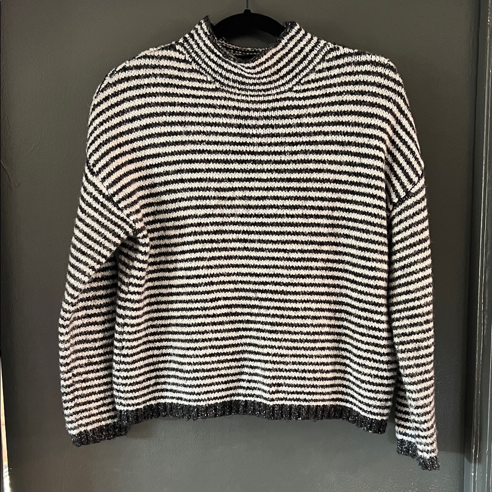 Anthropologie Striped Black and White Women's Sweater
